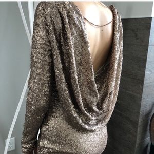 Lulus Gold Sequin Dress